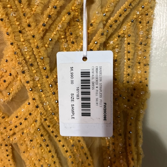 J mendel dandelion cocktail embroidered full skirt dress sample - Picture 2 of 2